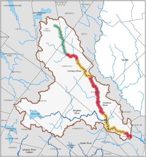 A map depicting the Cocheco River watershed